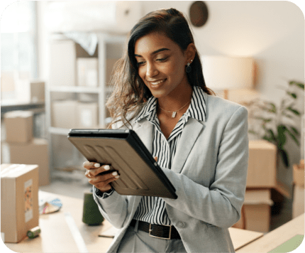 business woman with tablet